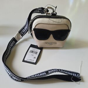 Karl Lagerfeld Cream and Black Sunglasses Mini Bag‎
